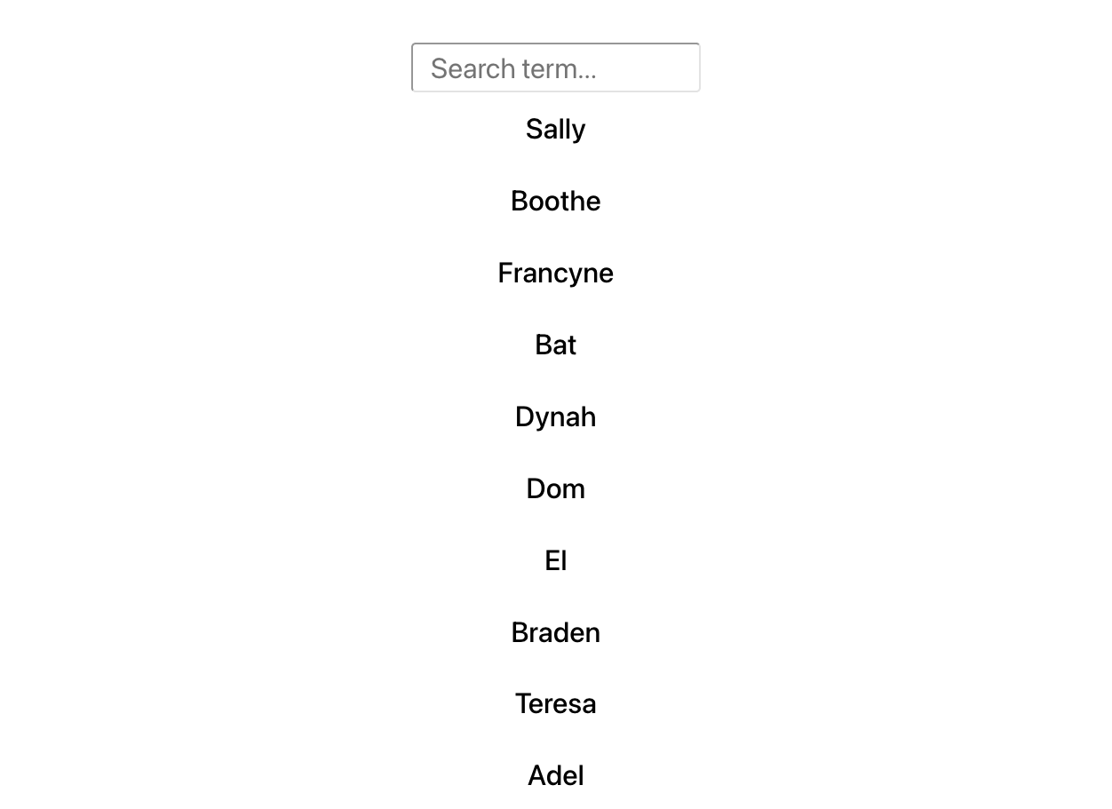 React Search Filter Project